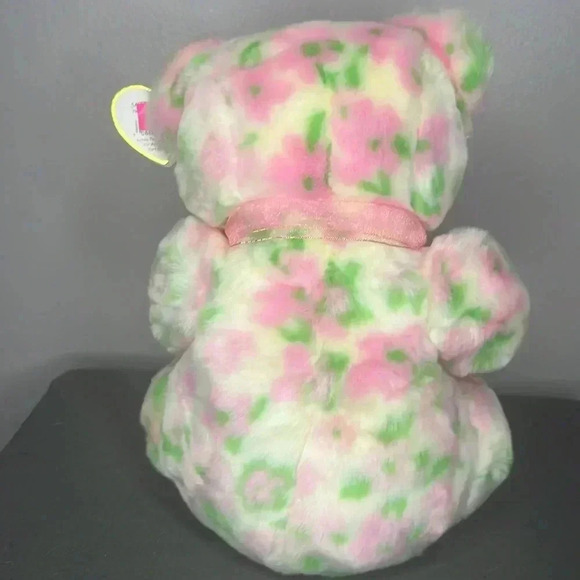 TY Beanie Baby BLOOM the Bear (Buddy Medium Size 12 inch  TAGS spring flowers - Picture 2 of 5